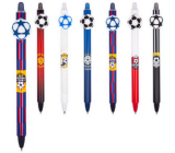Colorino Rubber pen Football blue-red, blue refill 0,5 mm