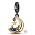 Sterling silver 925 Cat on the moon - the playful nature of a feline companion, pet bracelet pendant