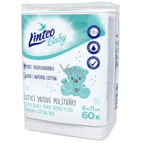 Linteo Baby cotton cleansing pads for children 9x11 cm, 60 pieces