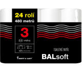 Balsoft toaletní papír 3 vrstvý 20 m 24 kusů