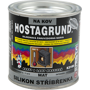 Hostagrund K2100 Silicone Silver Paint for Metal up to 500 °C, silver, 350 g