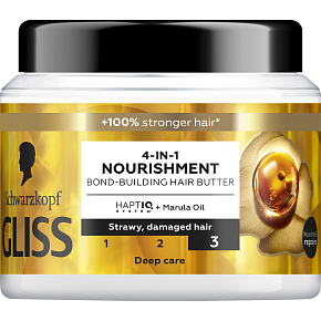 Schwarzkopf Gliss Nourishing Mask 4-in-1 for Brittle and Damaged Hair, 400 ml