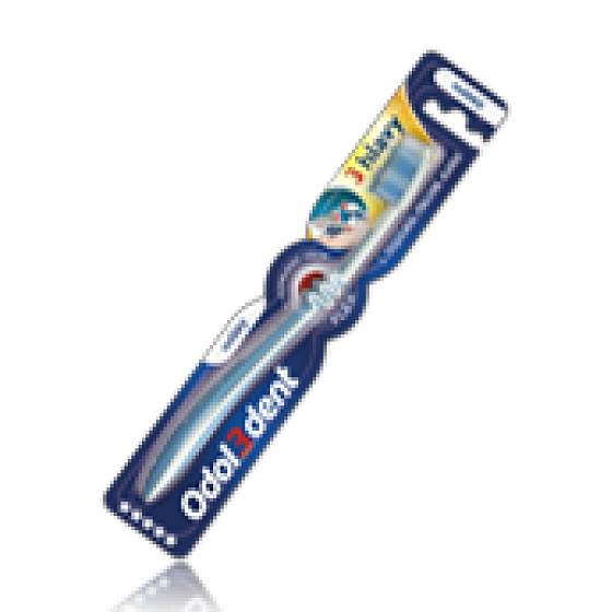 Odol3dent 3 heads soft toothbrush with three-piece working head 1 piece