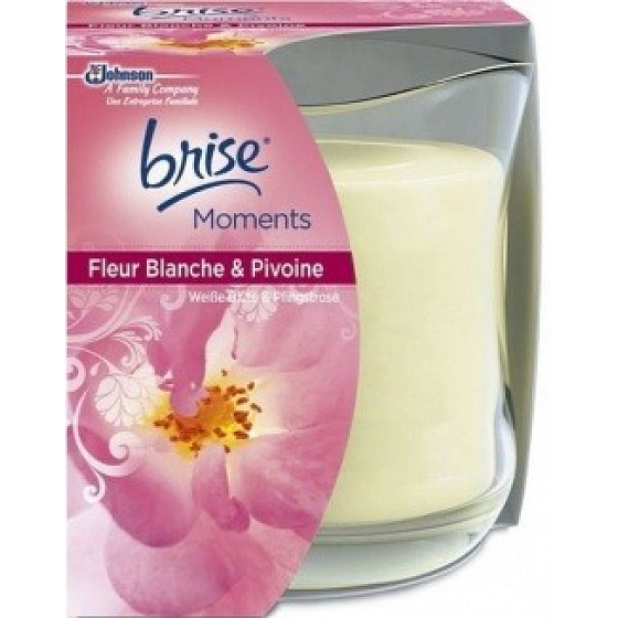 Glade Moments White flowers and Peony scented candle in a glass, burning time up to 30 hours 135 g
