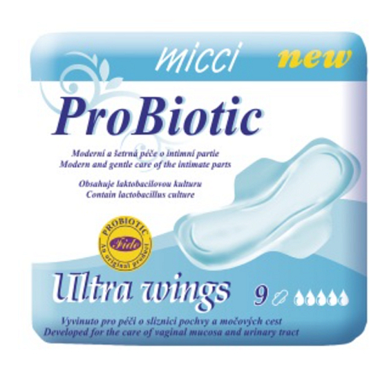 Micci Pro Biotic Ultra Wings intimate pads 9 pieces