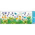 Window foil without glue meadow purple flowers stripe 60 x 22, 5 cm