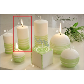 Lima Aromatic spiral Lily of the valley candle white - green cylinder 60 x 120 mm 1 piece
