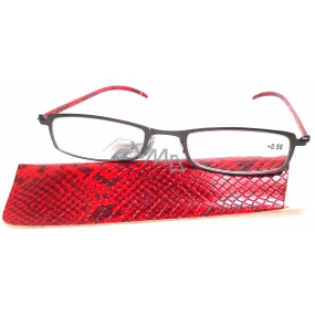 Berkeley Eyeglasses +0,5 red-black snake skin with case 1 piece MC2107