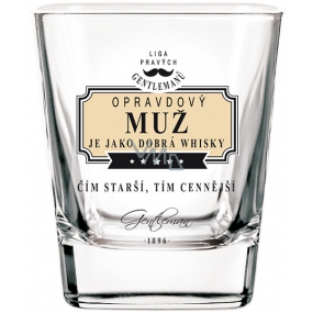 Nekupto League of Real Gentlemen Whiskey glass A real man is like good whiskey - The older, the more valuable 200 ml