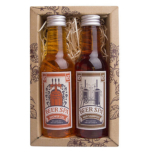 Bohemia Gifts Beer Spa extract from beer yeast and hops shower gel 200 ml + hair shampoo 200 ml, cosmetic set
