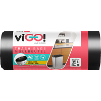 viGO waste bags black, 6 µ, 35 l, 48 × 57 cm, 50 pcs