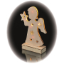 Emos Lighting wooden angel 23 cm, 6 LEDs, warm white