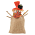 Scarecrow jute snowman standing 13 cm