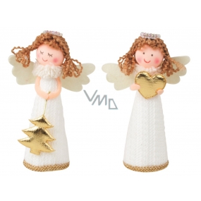 Angel in white knitted dress on standing 13 cm 1 piece