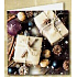 Nekupto Christmas gift cards white package, nuts, cones 6.5 x 6.5 cm 6 pieces
