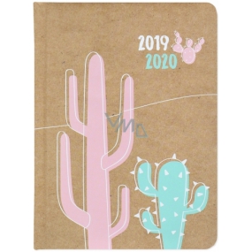 Albi Diary weekly 18 months 2019 - 2020 Kraft cactus 2.5 cm x 17 cm x 1.3 cm