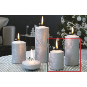 Lima Ice candle silver cylinder 50 x 70 mm 2 pieces