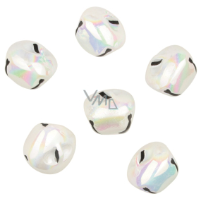 Iridium jingle bells 3 cm, 6 pieces in an organza bag