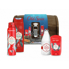 Old Spice Deep Sea Wooden Chest deodorant stick 50 ml + deodorant spray 150 ml + 2in1 shower gel for body and hair 250 ml + Captain aftershave 100 ml + chest, cosmetic set for men