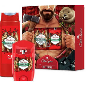 Old Spice BearGlove Lumberjack antiperspirant deodorant stick 50 ml + 2in1 shower gel for body and hair 250 ml, cosmetic set for men