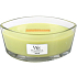 WoodWick Willow - Willow flowers scented candle with wooden wide wick and lid glass boat 453 g