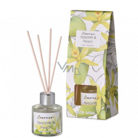 Emocio Hyacinth & Peach aroma diffuser with natural rattan sticks 50 ml