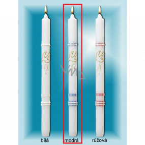 Lima Church baptismal candle blue with gold decoration No. 1001 25 x 360 mm 1 piece