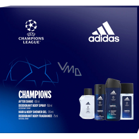 Adidas UEFA Champions League Edition VIII aftershave 100 ml + perfumed deodorant glass 75 ml + deodorant spray 150 ml + shower gel 250 ml, cosmetic set for men