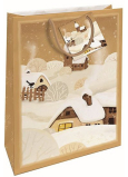 Nekupto Gift paper bag 32,5 x 26 x 13 cm Christmas snow house