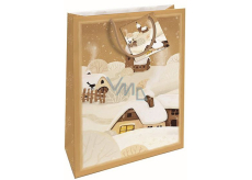 Nekupto Gift paper bag 32,5 x 26 x 13 cm Christmas snow house