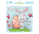 Arch Easter sticker, window film without adhesive Bunny in the meadow 20 x 23 cm