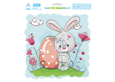 Arch Easter sticker, window film without adhesive Bunny in the meadow 20 x 23 cm