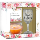 Albi Wonderful Grandma wine glass 220 ml + scented candle + dedication, gift set