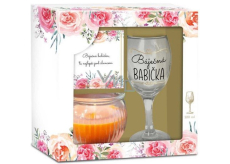 Albi Wonderful Grandma wine glass 220 ml + scented candle + dedication, gift set