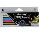 Centropen Shine4Black metallic markers with rich inks 1 mm 6 colours