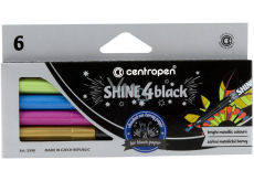 Centropen Shine4Black metallic markers with rich inks 1 mm 6 colours