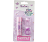 Martinelia lip balm 4 g + 2 pieces rings, gift set for children