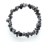 Obsidian flake bracelet elastic chopped natural stone 19 cm, rescue stone