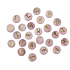 Rose Quartz Circular Rune Alphabet Natural Stone, 16 - 19 mm 25 pieces
