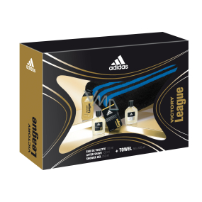Adidas Victory League Eau de Toilette for Men 100 ml + After Shave Splash 100 ml + Shower Gel 250 ml + Towel, Gift Set