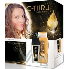 C-Thru Golden Touch perfumed deodorant glass for women 75 ml + shower gel 250 ml, cosmetic set