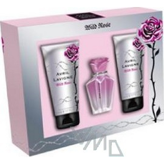 Avril Lavigne Wild Rose perfumed water 15 ml + shower gel 50 ml + body lotion 50 ml, gift set
