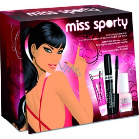 Miss Sports Fabulous Xblack mascara 8 ml, lip gloss 9 ml nail polish 8 ml, cosmetic set