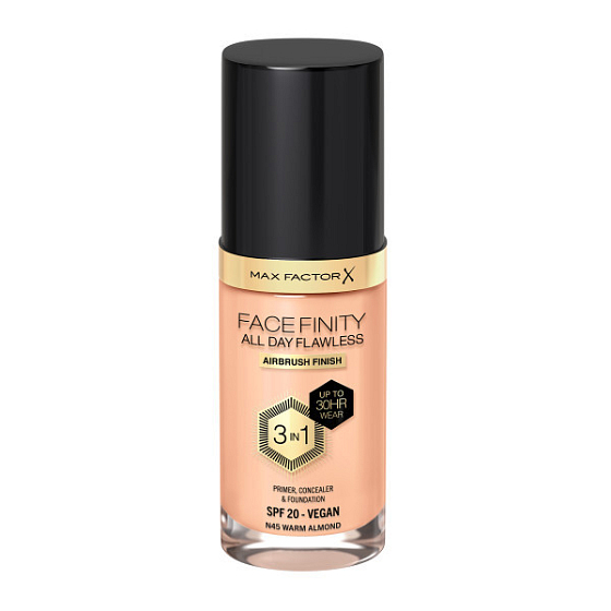 Max Factor Facefinity All Day Flawless 3in1 Makeup 45 Warm Almond 30 ml