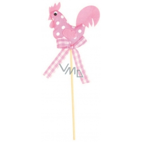 Rooster fabric pink polka dot recess 7 cm + skewers