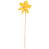Pinwheel with large polka dots yellow 9 cm + skewers 1 piece
