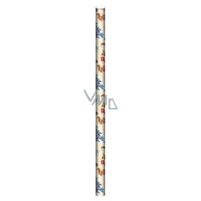 Ditipo Gift wrapping paper 70 x 200 cm Christmas beige tree, animals