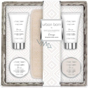 Baylis & Harding Orange, Bergamot and Bay Leaf Bath Crystals 50 g + Shower Gel 50 ml + Body Wash 50 ml + Body Butter 50 ml + Massage Sponge, Cosmetic Set