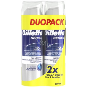 Gillette Series Pure & Sensitive shaving gel for men 2 x 200 ml, duopack