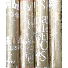 Zöwie Gift wrapping paper 70 x 150 cm Christmas Luxury Urban with gold embossing - Merry Christmas with sprigs